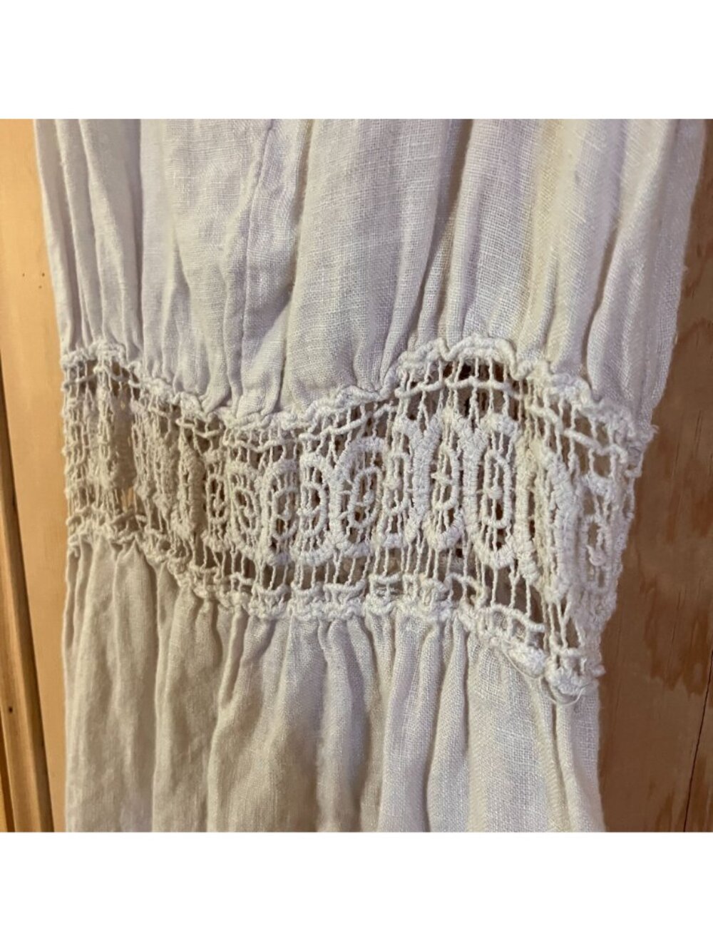 Terzo Millenio Womens 100% Linen Made In Italy Dress Medium White Ivory SP EXC - Picture 4 of 12